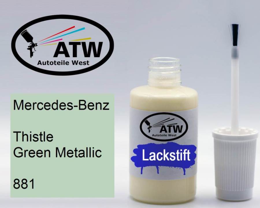 Mercedes-Benz, Thistle Green Metallic, 881: 20ml Lackstift, von ATW Autoteile West.